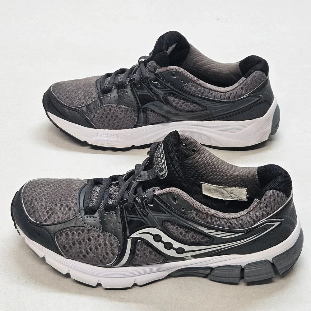 Saucony Mystic Men‎ Running Shoes Gray Black Athletic Sneakers Size 9.5⁸